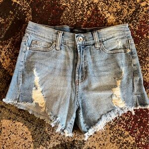 Kendall & Kylie Light Blue Frayed Jean Shorts